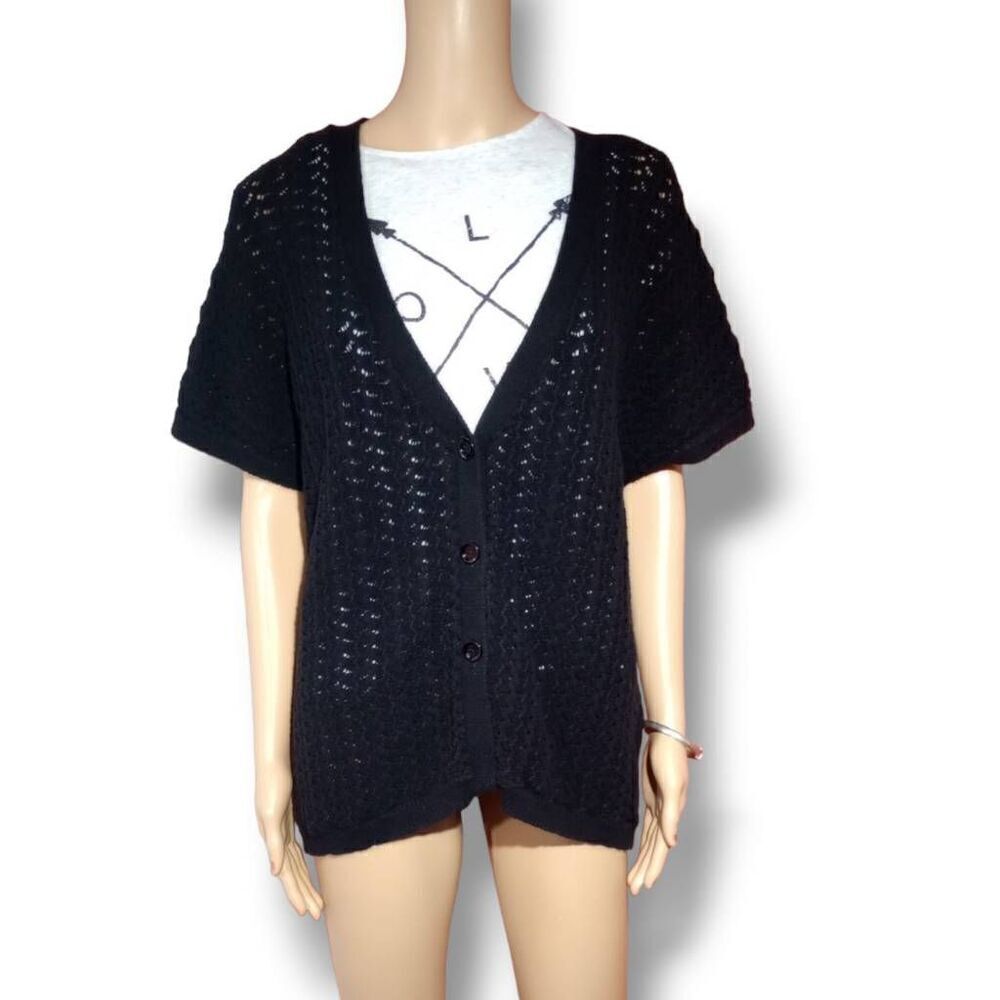Dana Buchman black- Navy cardigan sweater